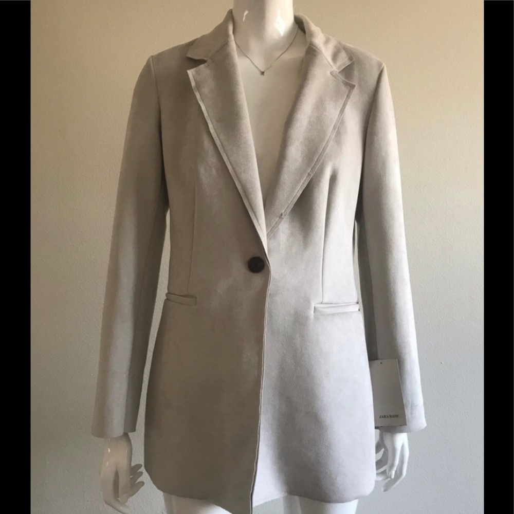 SOLD.!!!!ZARA Suede Grey Blazer (NWT)